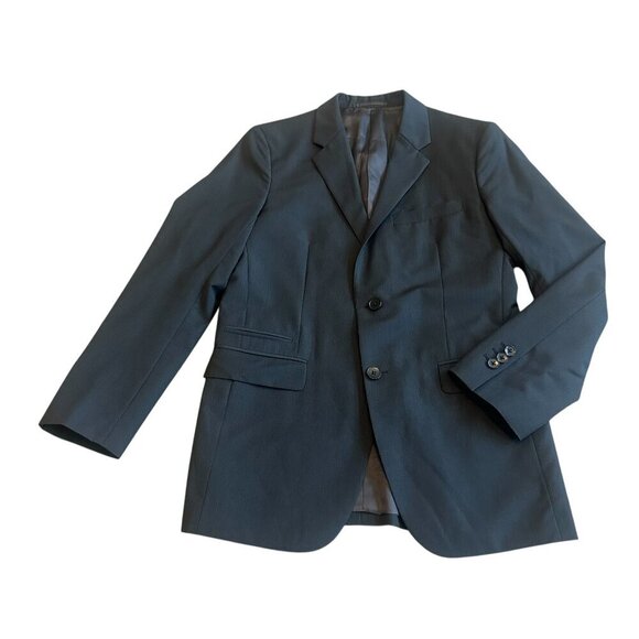 Theory Button-Down Blazer Jacket Sport Coat Black Pinstripe Wool Size 38R Men's